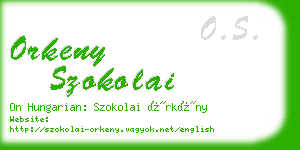 orkeny szokolai business card